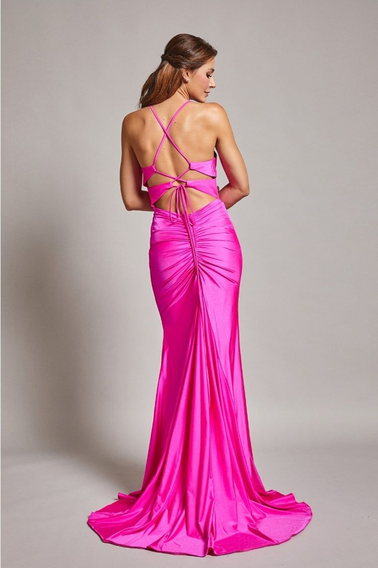 Style DA2216 Bicici & Coty Size L Prom Hot Pink Floor Length Maxi on Queenly