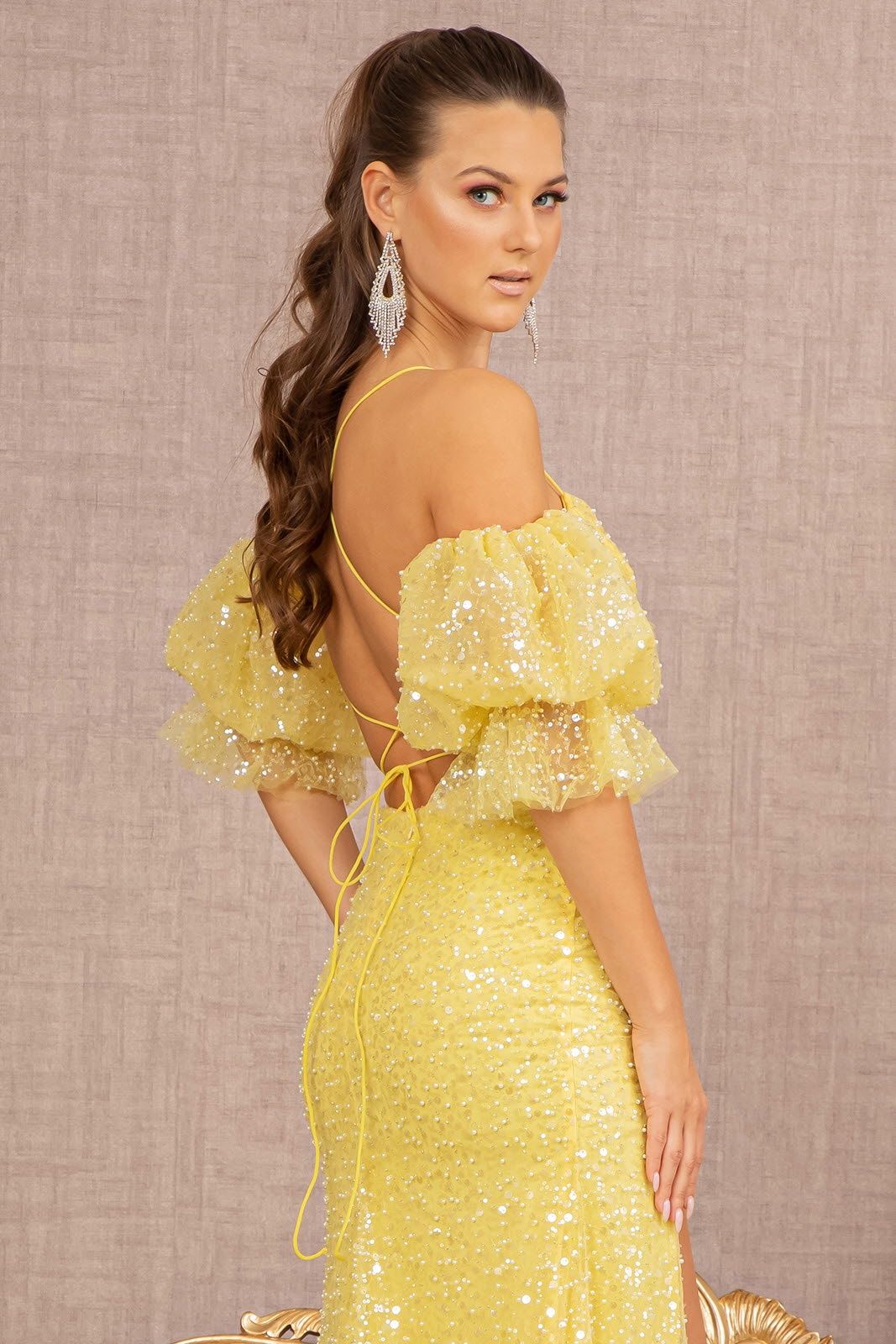Style GL3155 GLS Collective  Size 4 Yellow Mermaid Dress on Queenly