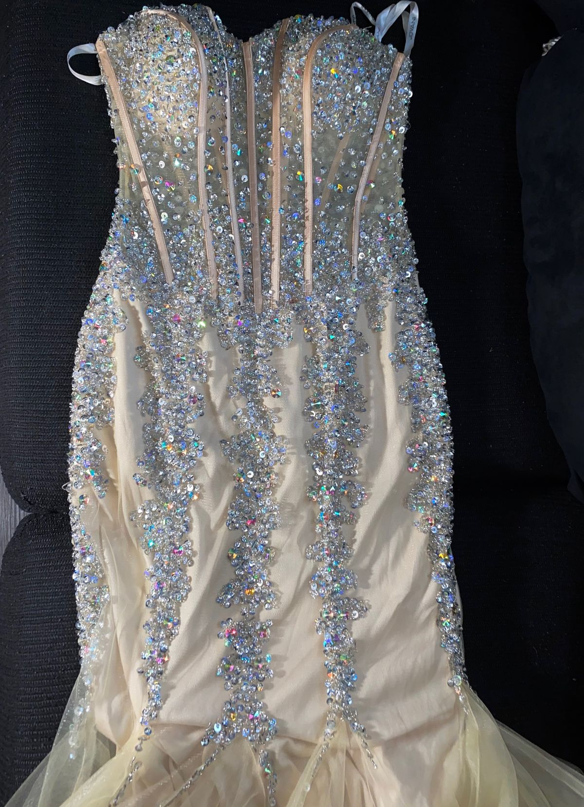 Size 4 Prom Strapless Nude Mermaid Dress on Queenly