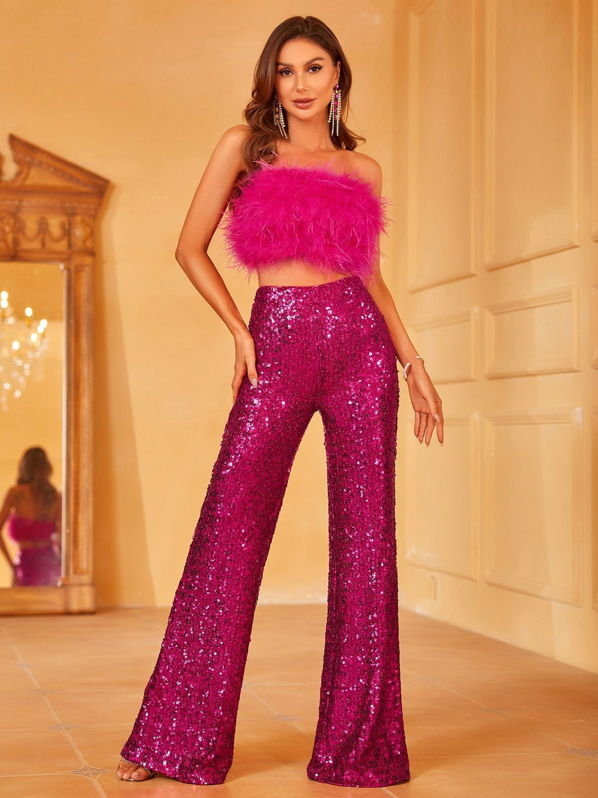 Style LAWU6002 Faeriesty Size M Hot Pink Formal Jumpsuit on Queenly