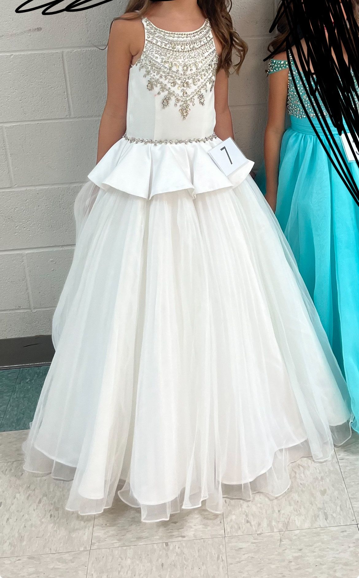 Rachel Allan Girls Size 8 Prom White Ball Gown on Queenly