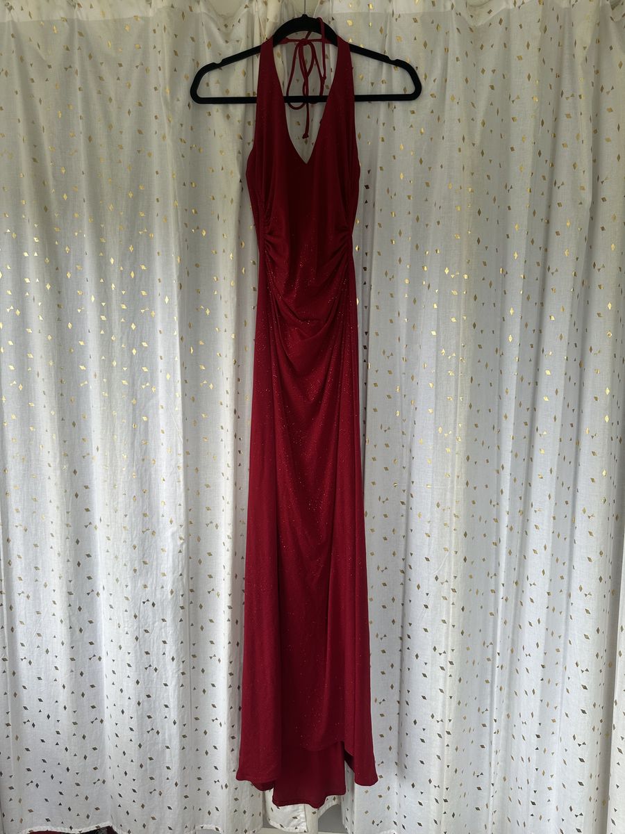 City Triangles Size M Prom Halter Red Floor Length Maxi on Queenly