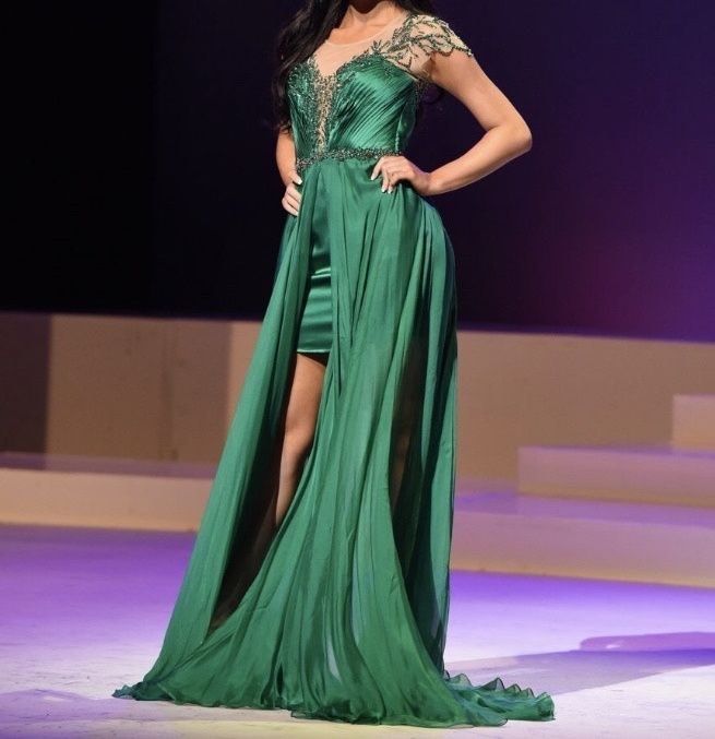 Sherri Hill Size 2 Fun Fashion Cap Sleeve Green A-line Dress on Queenly
