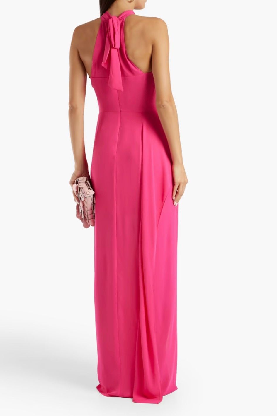 Style BF-108045604-XQW5 Halston Heritage Size 8 High Neck Pink Side Slit Dress on Queenly