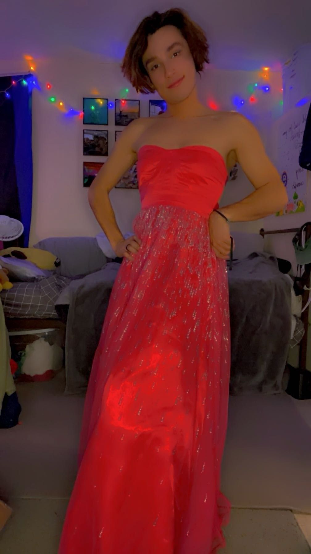 Size 4 Prom Strapless Pink A-line Dress on Queenly
