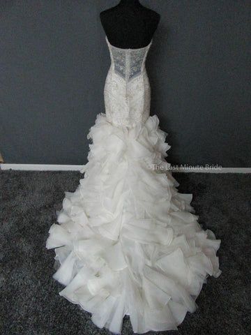 Maggie Sottero Size 10 Sequined White Mermaid Dress on Queenly