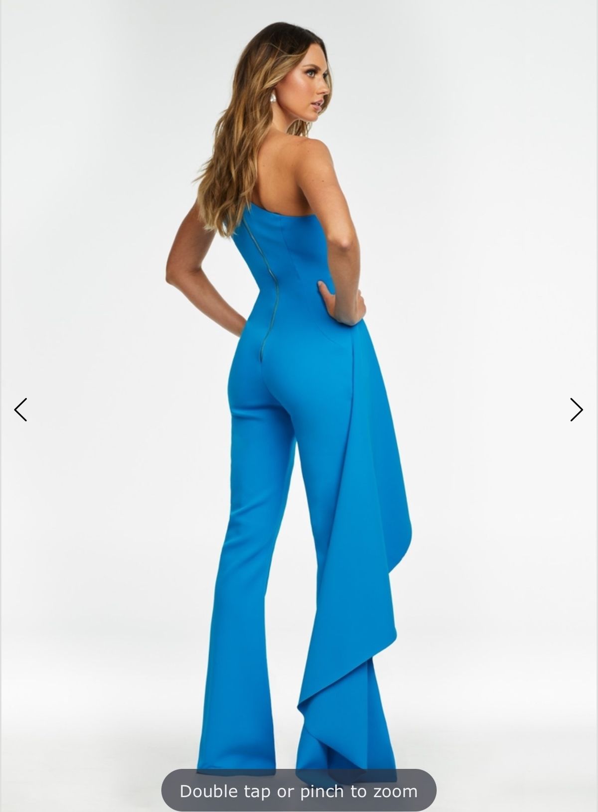 Style 11152 Ashley Lauren Size 6 Pageant One Shoulder Blue Formal Jumpsuit on Queenly