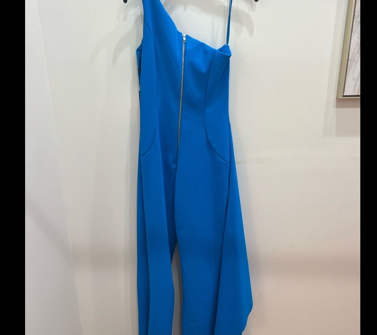 Style 11152 Ashley Lauren Size 6 Pageant One Shoulder Blue Formal Jumpsuit on Queenly