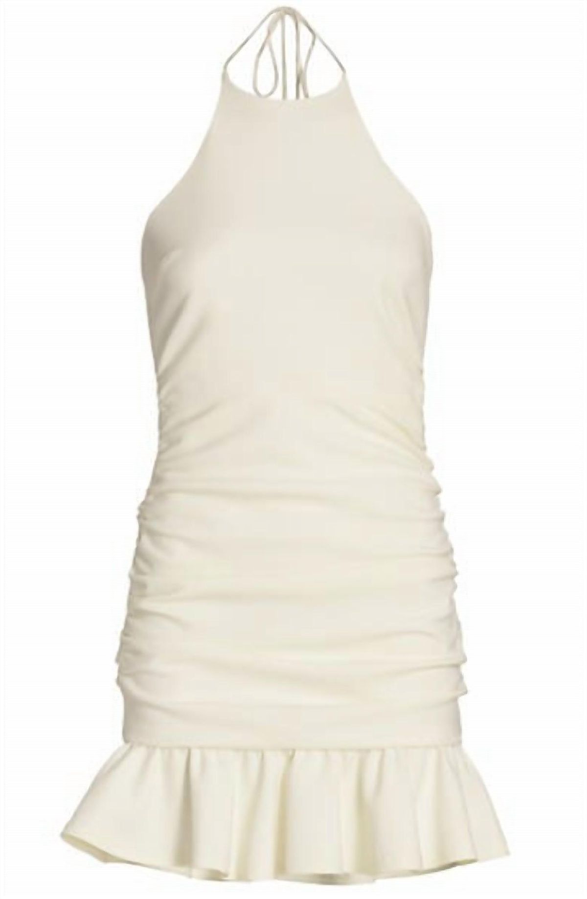 Style 1-1275801735-649 cinq a sept Size 2 Halter White Cocktail Dress on Queenly