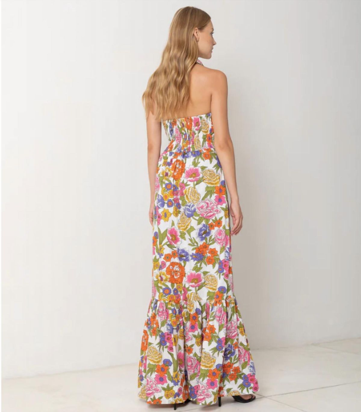 Style 1-1893391843-2901 S/W/F Size M Halter Floral Multicolor Floor Length Maxi on Queenly