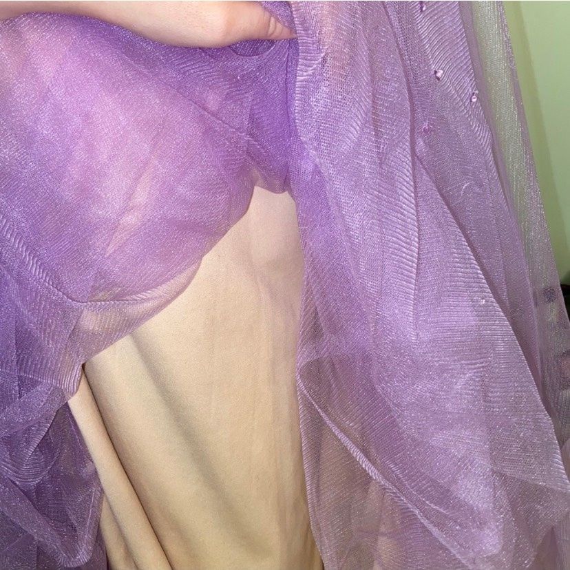Custom Size 4 Prom Plunge Purple Mermaid Dress on Queenly