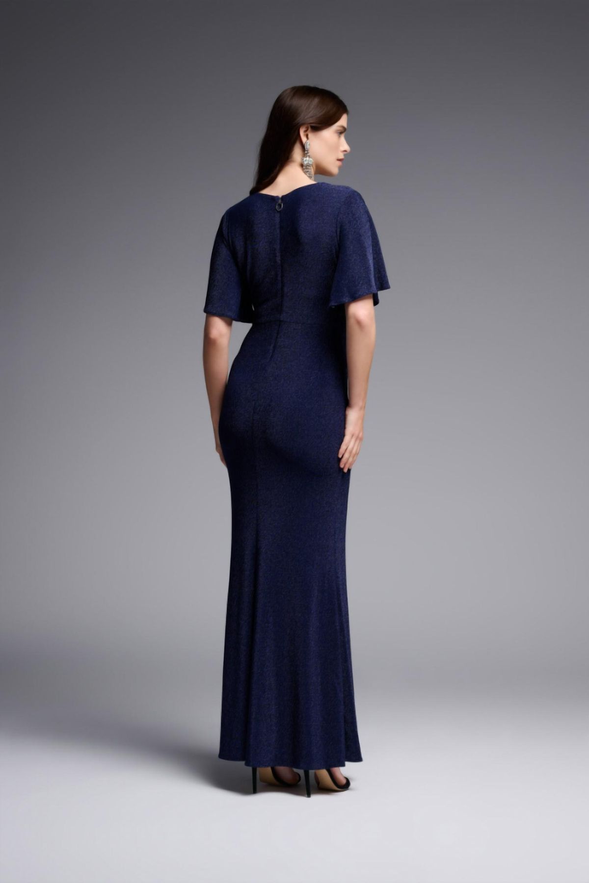 Style 1-374223373-649 Joseph Ribkoff Size 2 Navy Blue Floor Length Maxi on Queenly