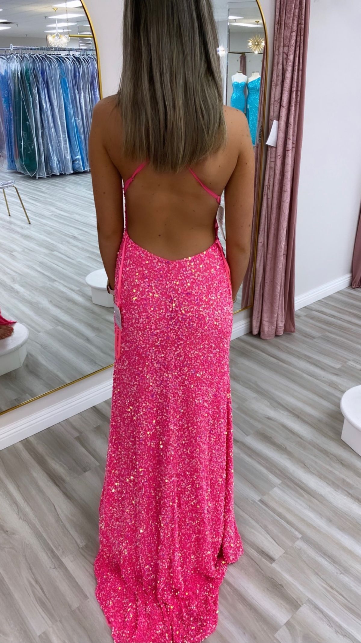 Aleta Size 0 Prom Plunge Hot Pink A-line Dress on Queenly