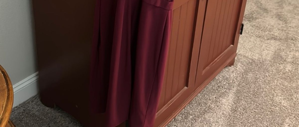 Girls Size 7 Prom High Neck Burgundy Red A-line Dress on Queenly
