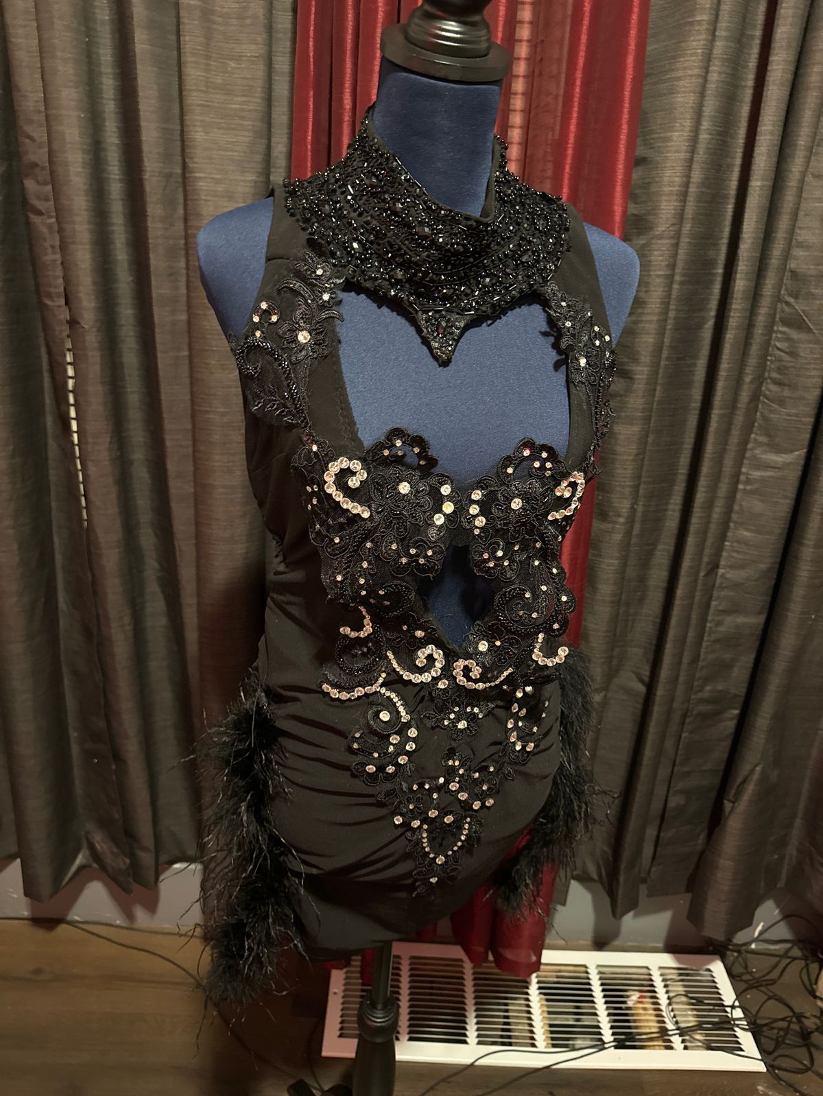 Size M Prom Plunge Sequined Black Cocktail Dress on Queenly