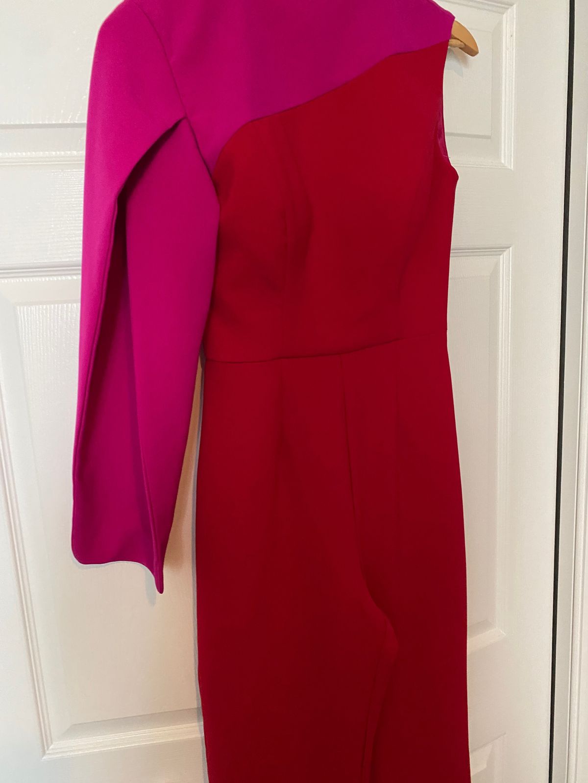 Jovani Size 2 Long Sleeve Red Formal Jumpsuit on Queenly