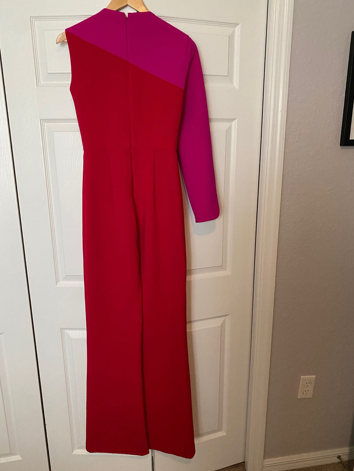 Jovani Size 2 Long Sleeve Red Formal Jumpsuit on Queenly