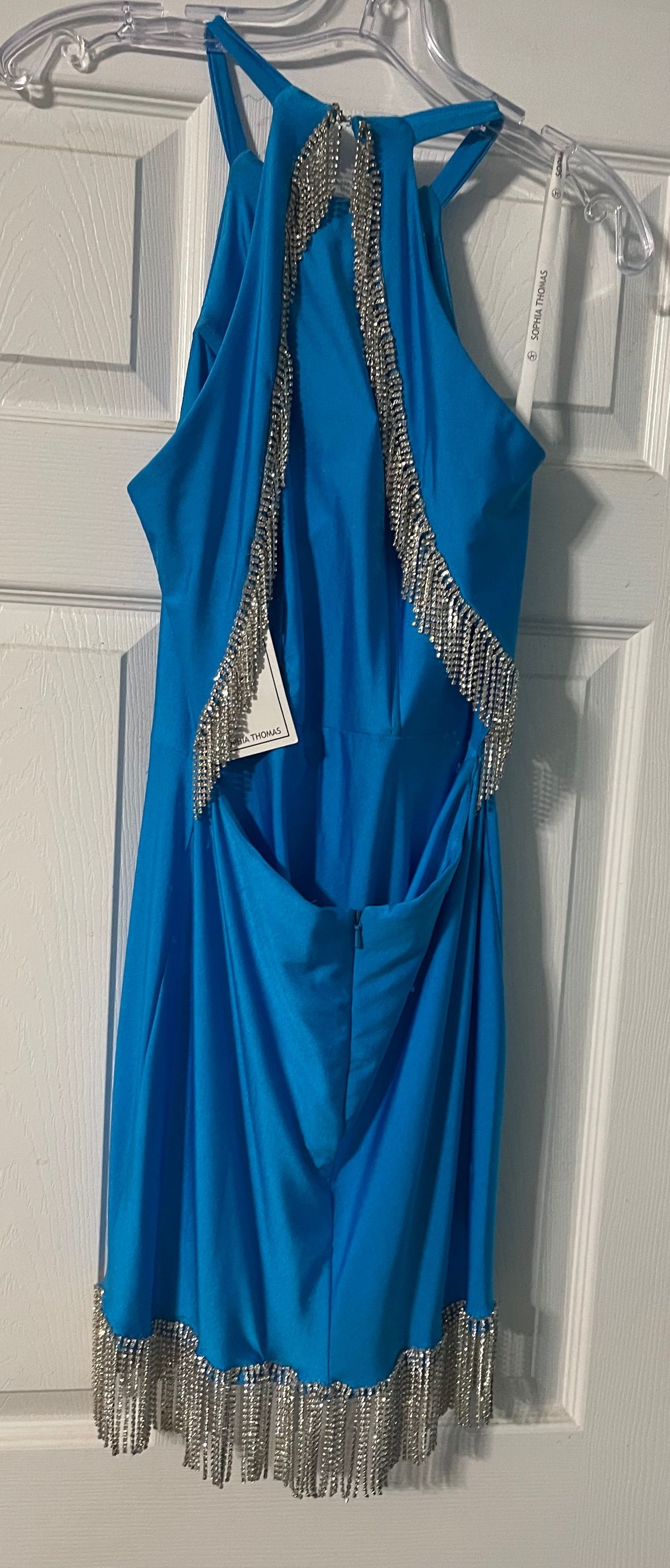 Size 4 Homecoming High Neck Blue Cocktail Dress on Queenly