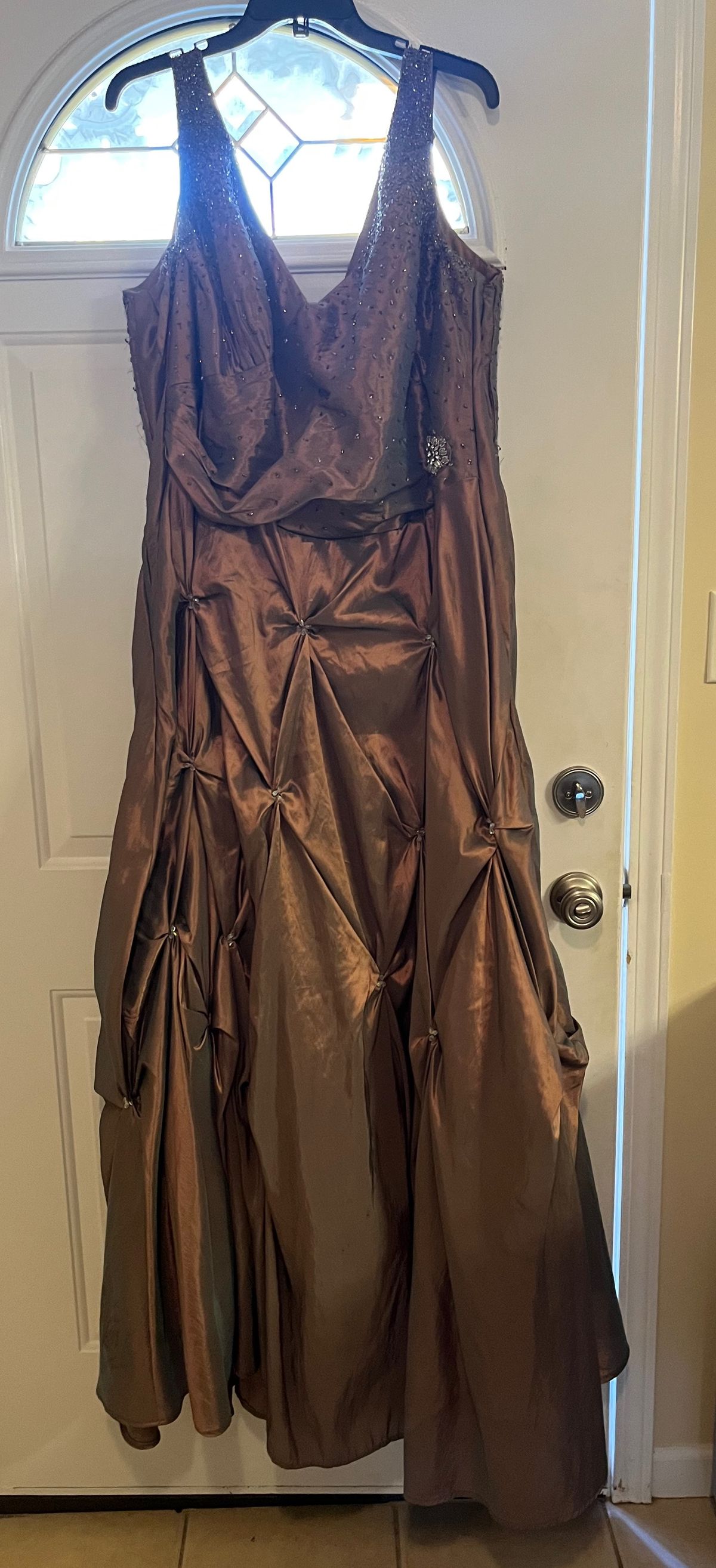 Xcite Plus Size 20 Prom Brown A-line Dress on Queenly