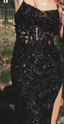 Morilee Madeline Gardner Size 00 Prom Black Side Slit Dress on Queenly