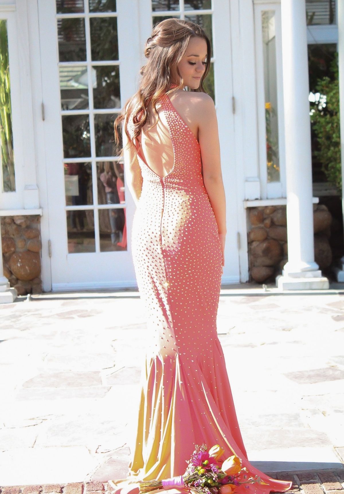 Style 2037 Johnathan Kayne Size 00 Prom Halter Pink Mermaid Dress on Queenly