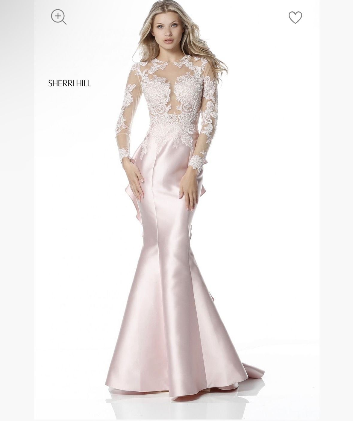 Style 51606 Sherri Hill Size 2 Prom Long Sleeve Lace Pink Mermaid Dress on Queenly