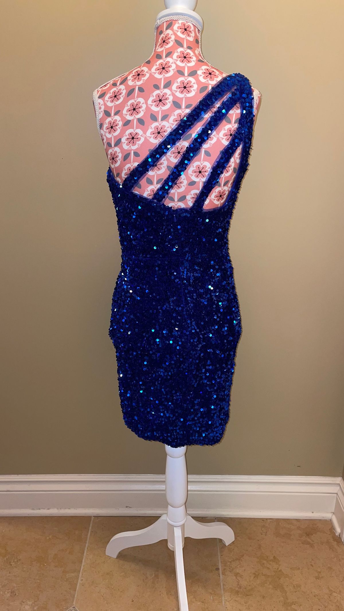 Amarra Size 0 Prom One Shoulder Blue Cocktail Dress on Queenly