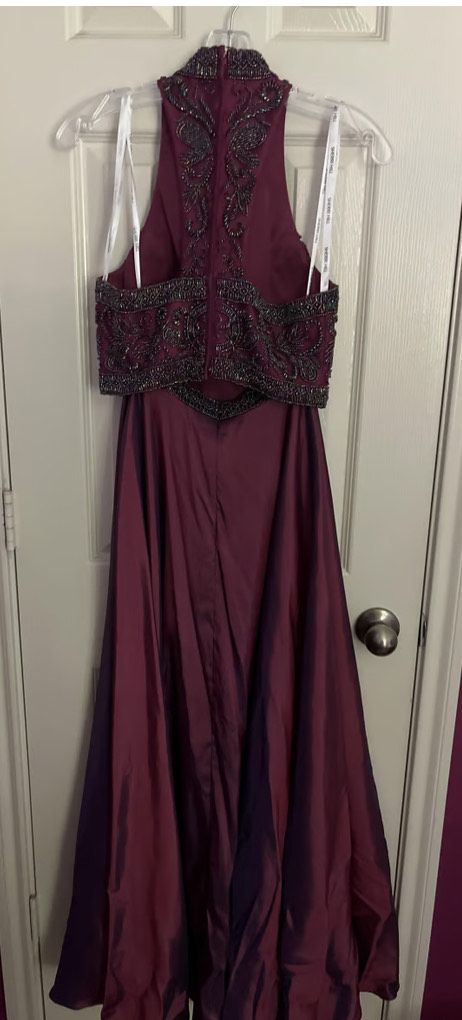 Sherri Hill Size 4 Prom High Neck Red Floor Length Maxi on Queenly