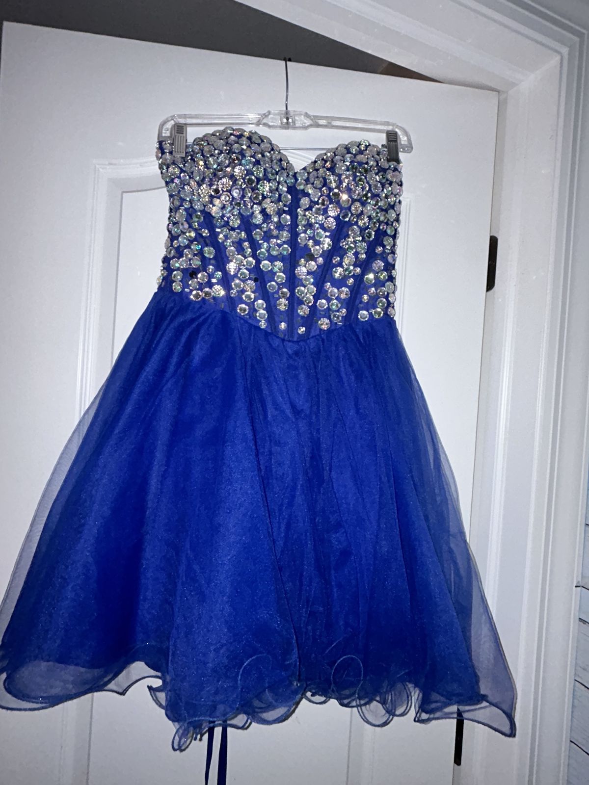 Style RN #110421 Narianna Size 0 Strapless Royal Blue Ball Gown on Queenly