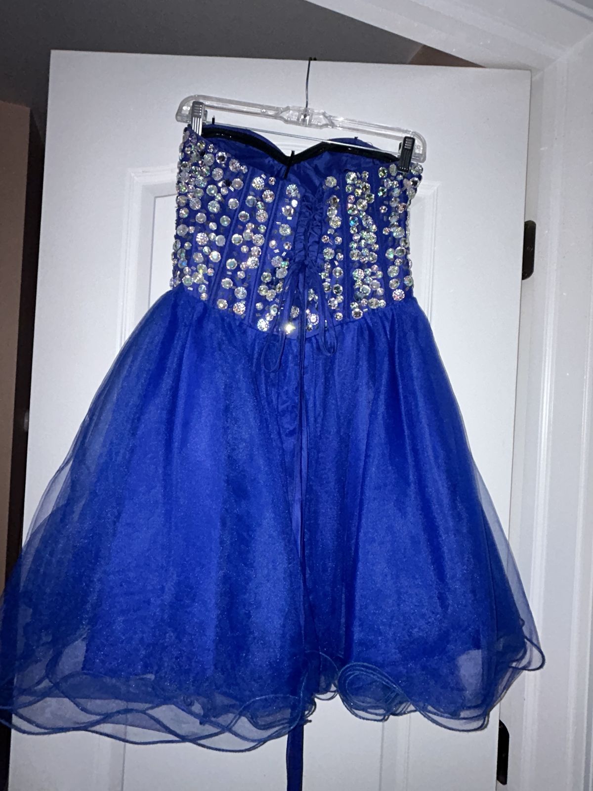 Style RN #110421 Narianna Size 0 Strapless Royal Blue Ball Gown on Queenly