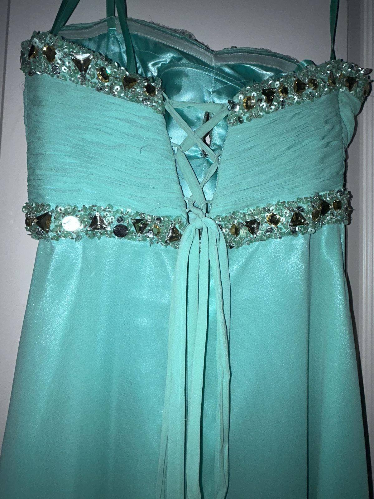 Style RN #96551 Faviana Size 0 Strapless Turquoise Blue Ball Gown on Queenly