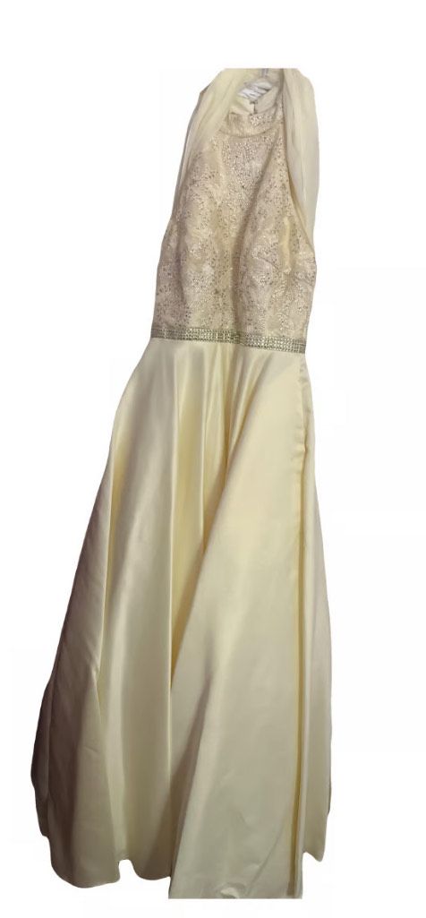 Glow Dress Size 2 Prom High Neck Yellow Ball Gown on Queenly