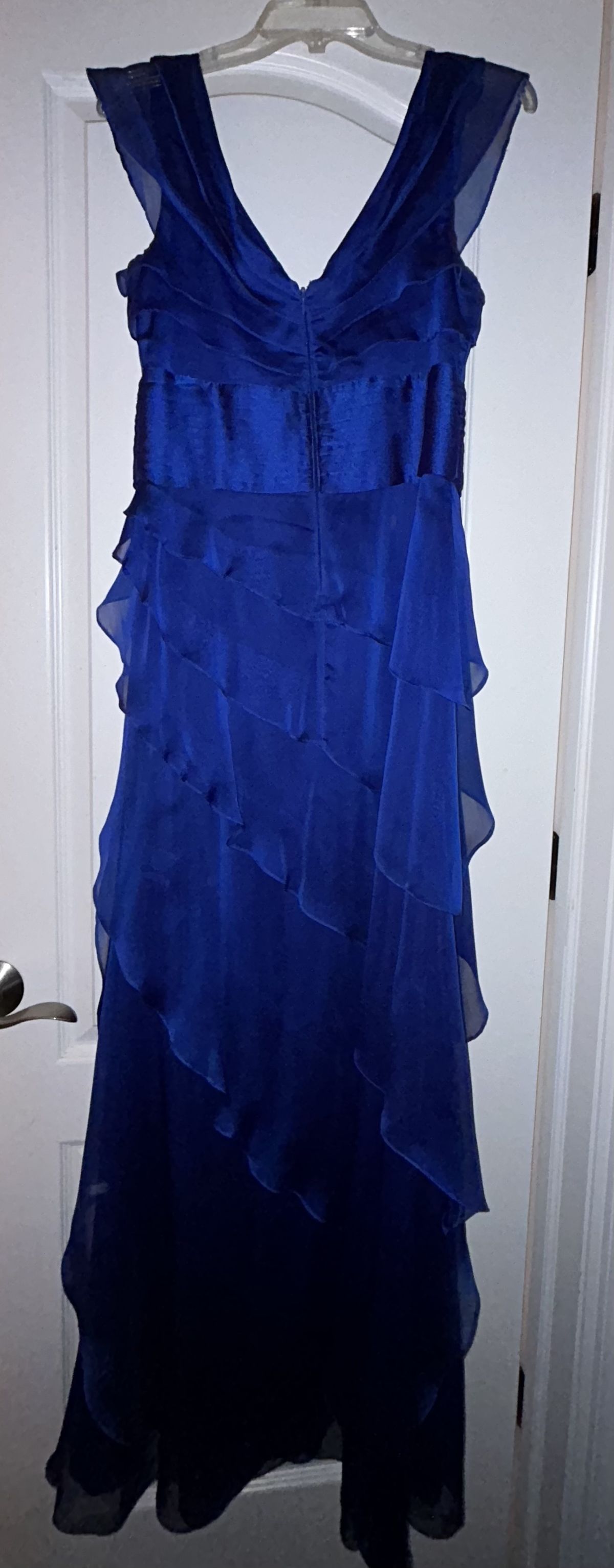 Adrianna Papell Occasions Size 8 Royal Blue Ball Gown on Queenly