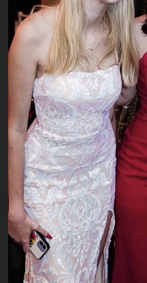 Windsor Size 0 Prom White Side Slit Dress on Queenly