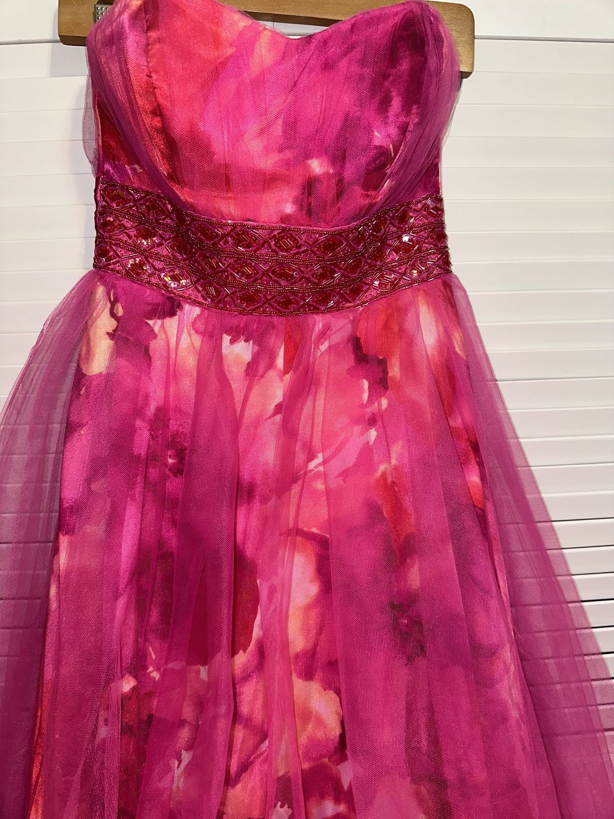 Size 4 Pageant Strapless Pink Ball Gown on Queenly