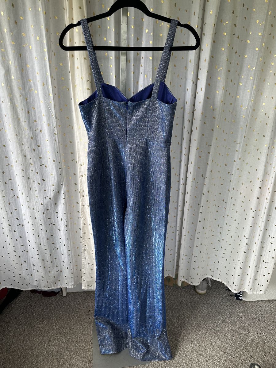 ASOS Size 2 Prom Plunge Blue Formal Jumpsuit on Queenly