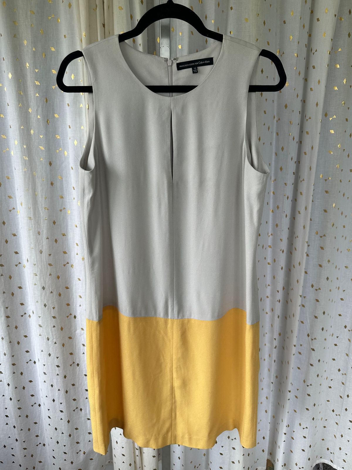 Calvin Klein Size 10 Wedding Guest Yellow Cocktail Dress on Queenly