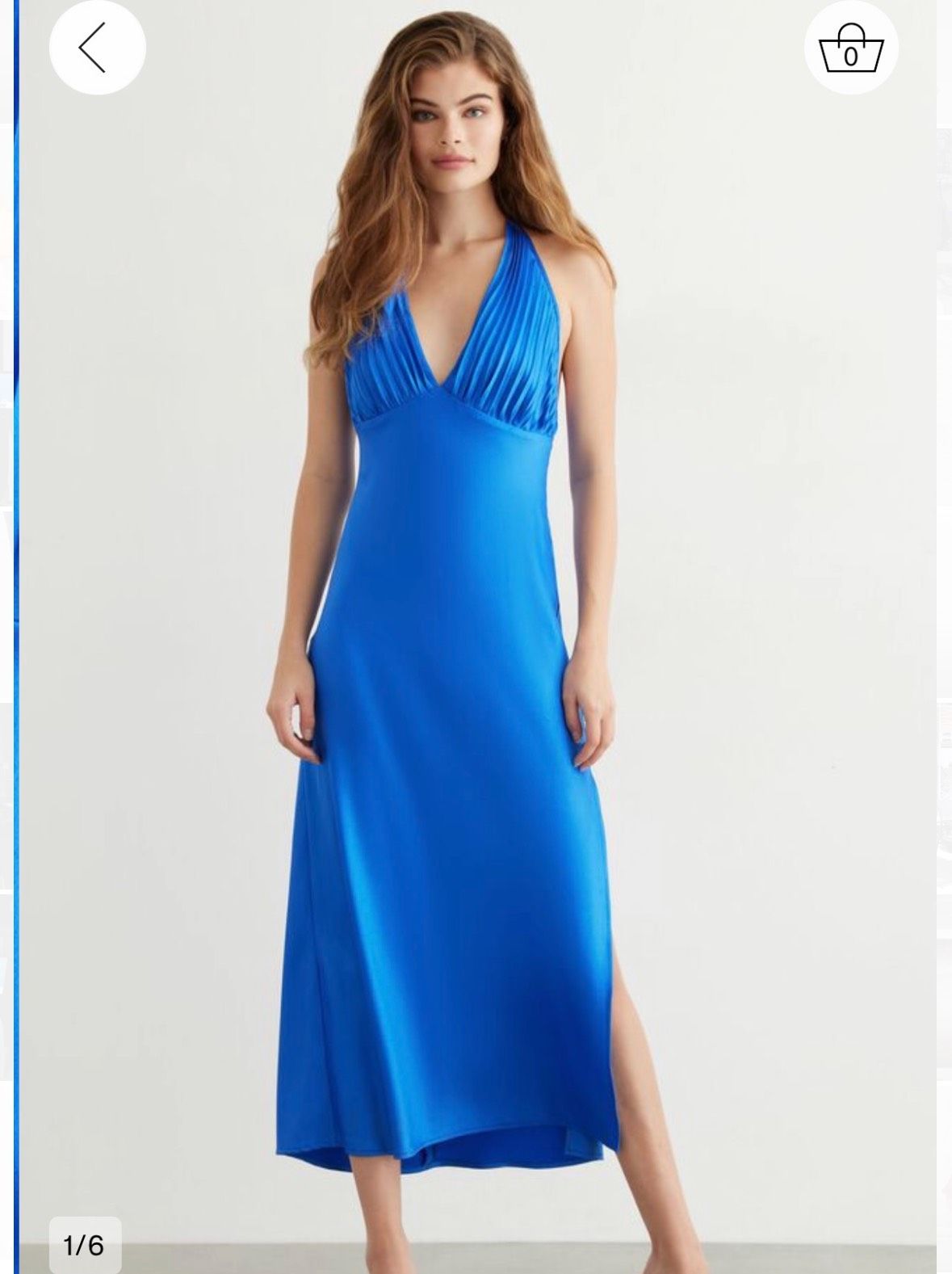 Size 0 Halter Blue A-line Dress on Queenly