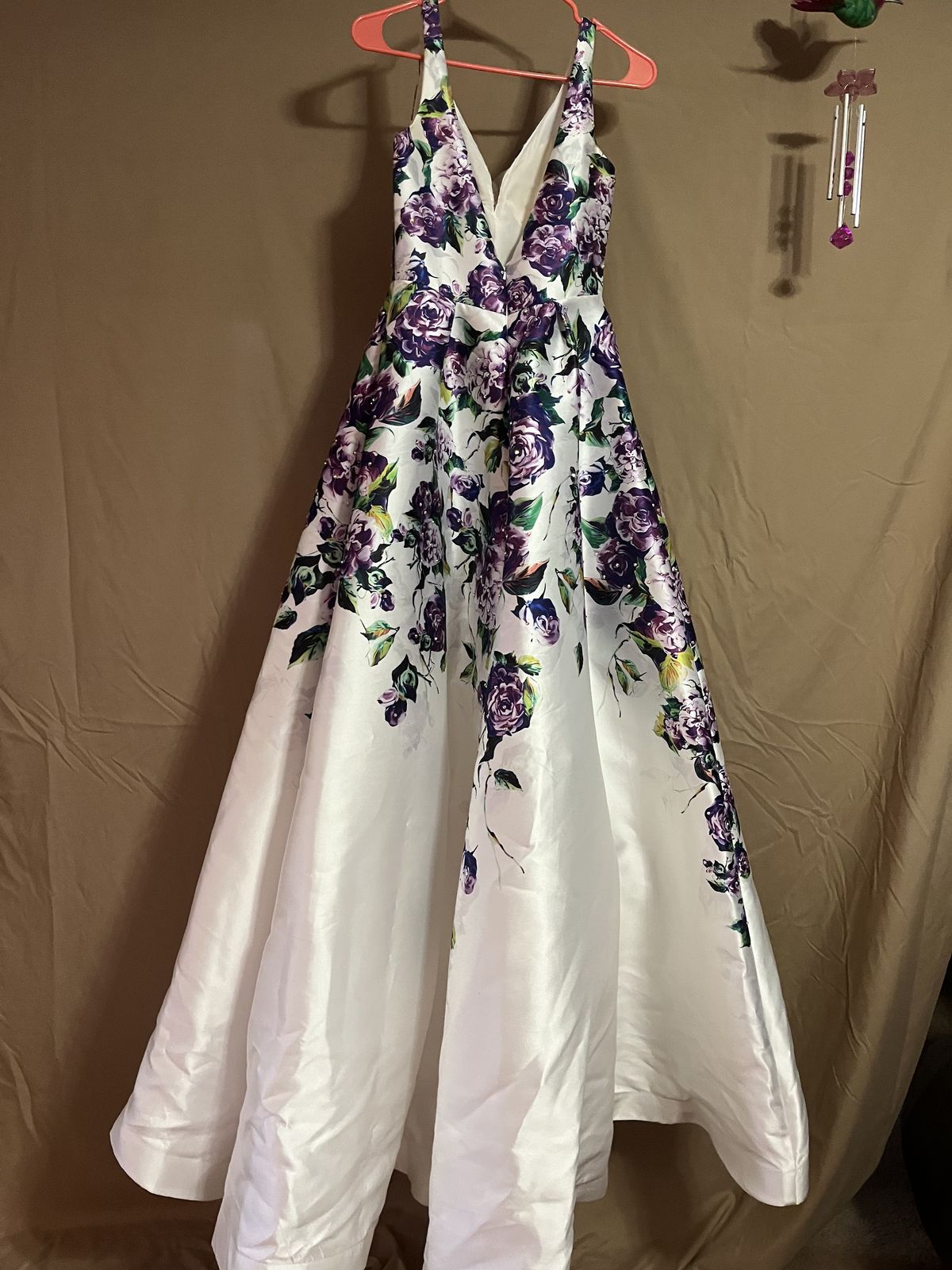 Jovani Size 4 Floral Purple Ball Gown on Queenly