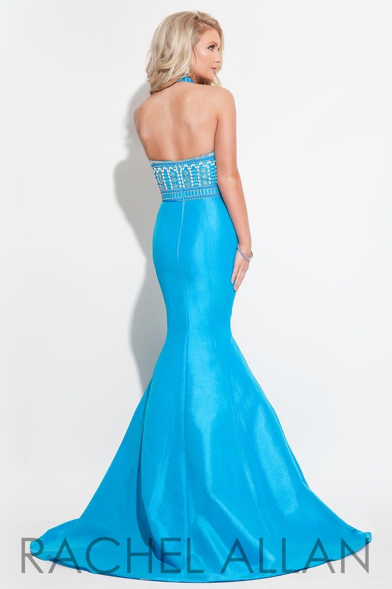 Style 7103A Rachel Allan Size 6 Blue Mermaid Dress on Queenly