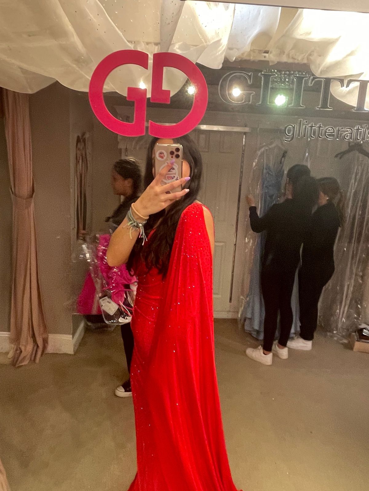 Sherri Hill Size 4 Prom One Shoulder Red Side Slit Dress on Queenly