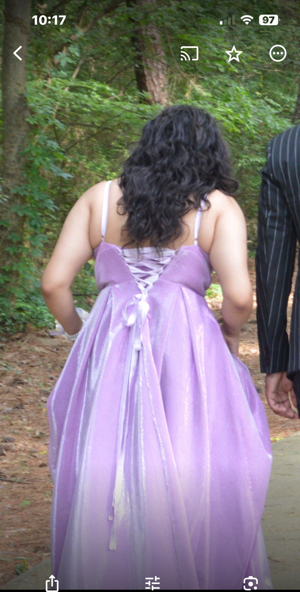 Size 8 Prom Plunge Purple Ball Gown on Queenly