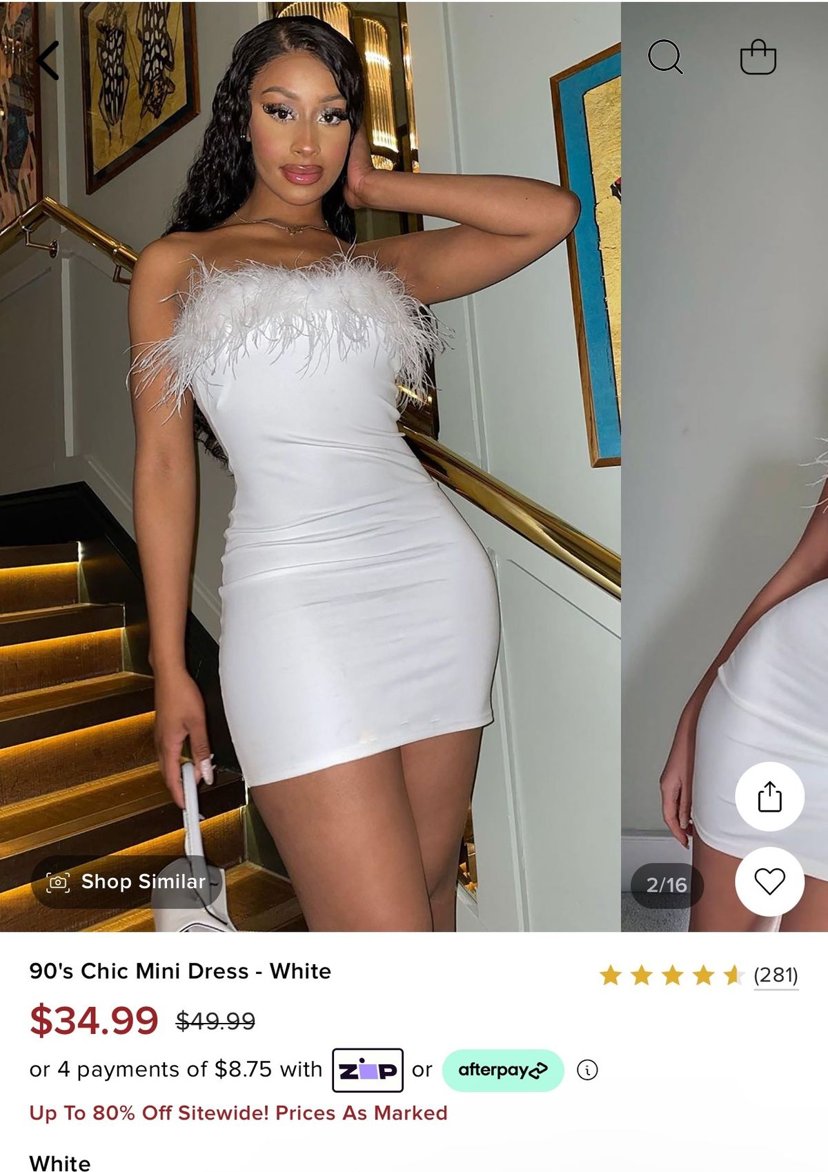 Style 90s chic mini dress Fashion Nova Size 4 Nightclub Strapless White Cocktail Dress on Queenly