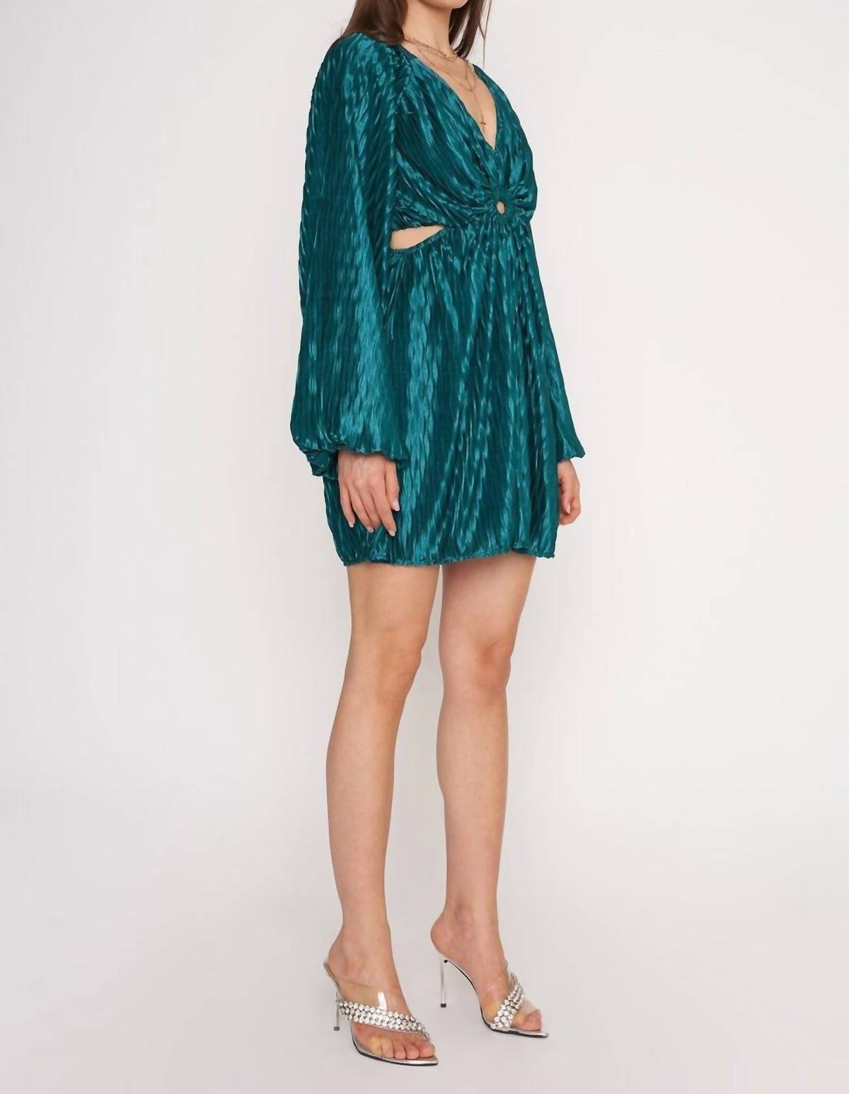 Style 1-1620357204-2901 4SI3NNA Size M Long Sleeve Green Cocktail Dress on Queenly