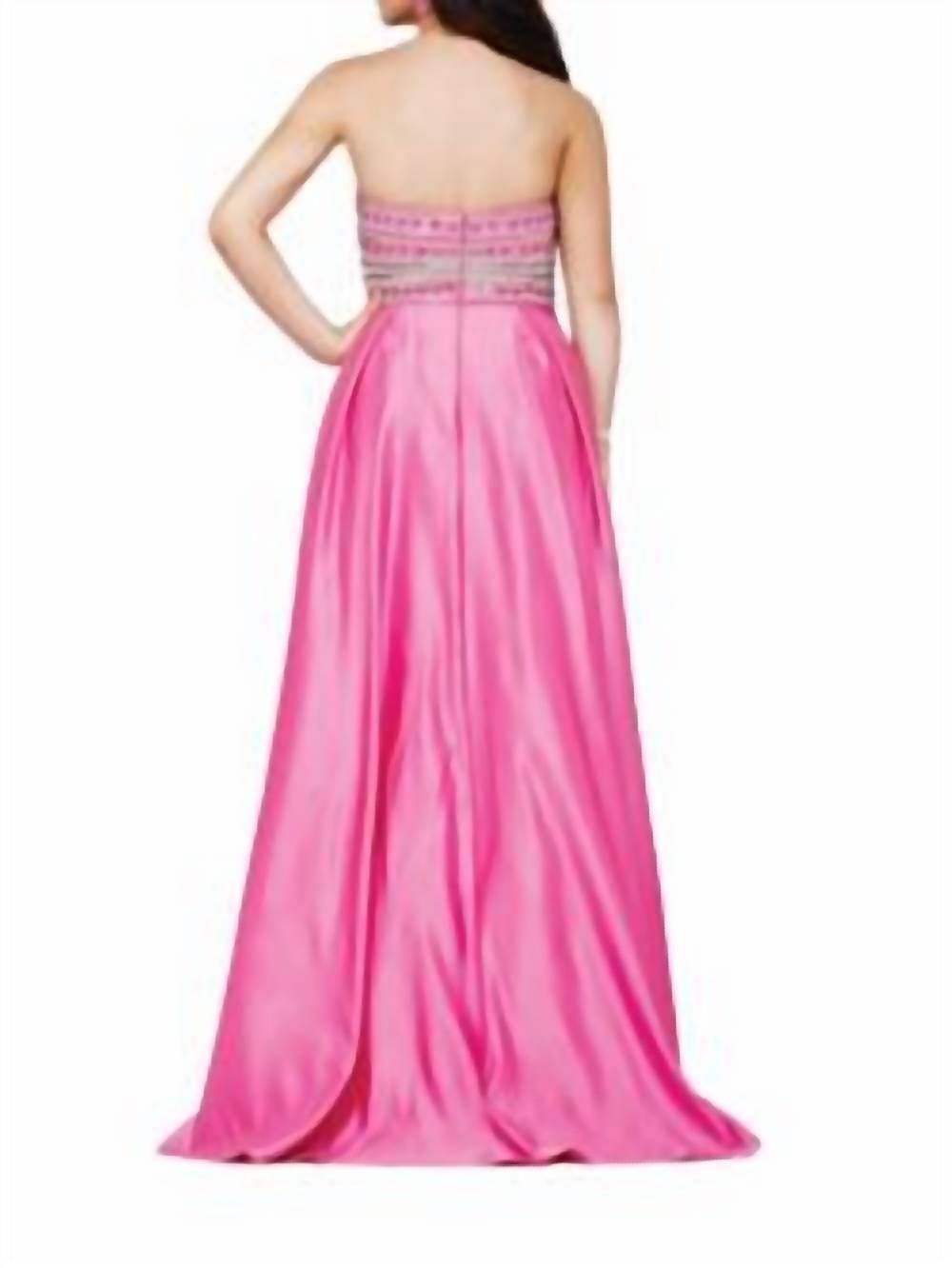 Style 1-1963333436-649 JOVANI Size 2 Prom Strapless Hot Pink A-line Dress on Queenly