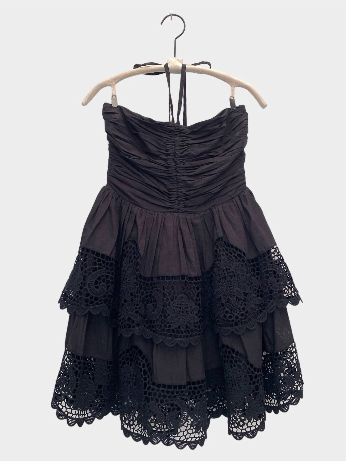 Style 1-2224800211-3656 Ulla Johnson Size 4 Strapless Black Cocktail Dress on Queenly