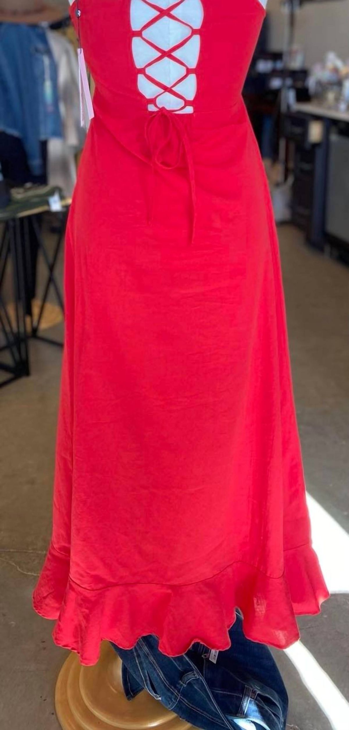 Style 1-2275467571-2696 MOLLY BRACKEN Size L Wedding Guest Red Cocktail Dress on Queenly