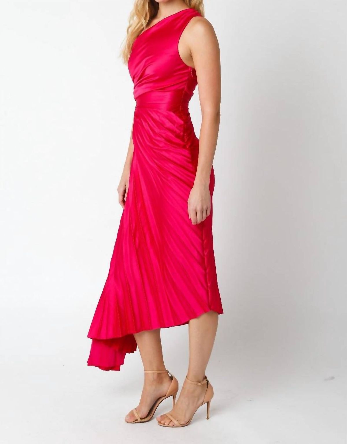 Style 1-230409696-2901 OLIVACEOUS Size M Off The Shoulder Hot Pink Floor Length Maxi on Queenly