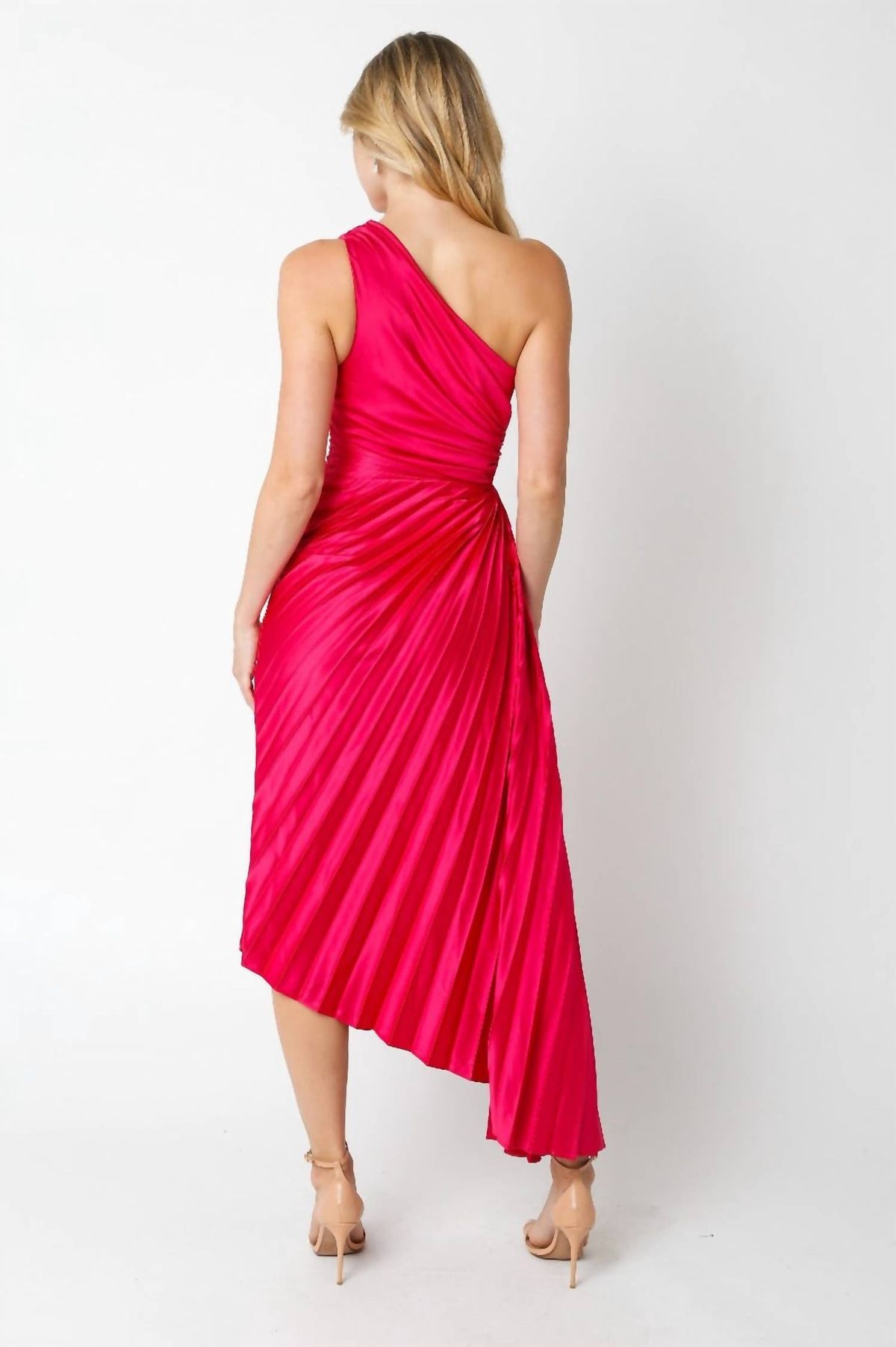 Style 1-230409696-2901 OLIVACEOUS Size M Off The Shoulder Hot Pink Floor Length Maxi on Queenly