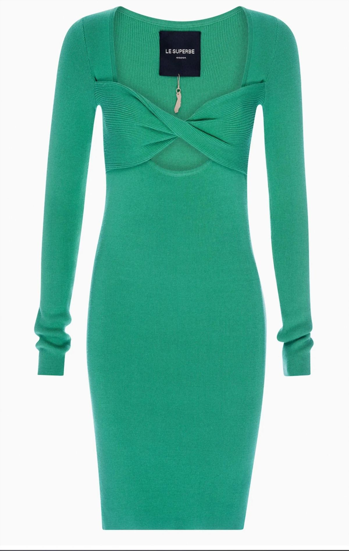 Style 1-2914175576-2901 LE SUPERBE Size M Long Sleeve Emerald Green Cocktail Dress on Queenly